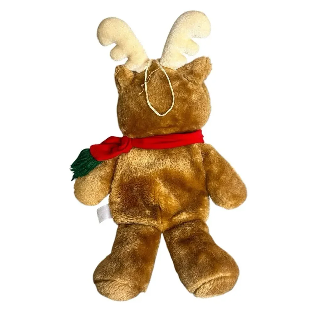 Fairview Reindeer Scarf 3D Plush Christmas Stocking Pouch Vintage 80s